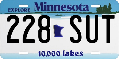 MN license plate 228SUT