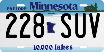 MN license plate 228SUV