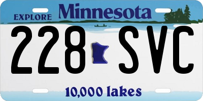 MN license plate 228SVC