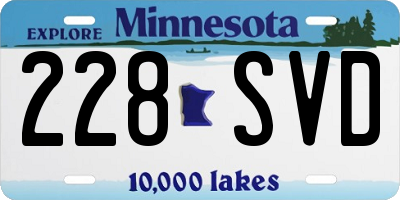 MN license plate 228SVD