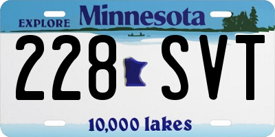 MN license plate 228SVT