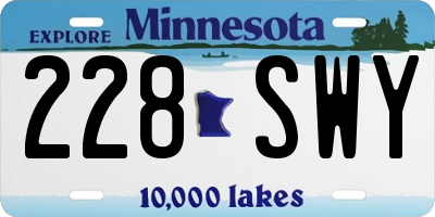 MN license plate 228SWY