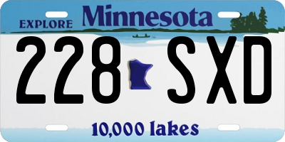 MN license plate 228SXD