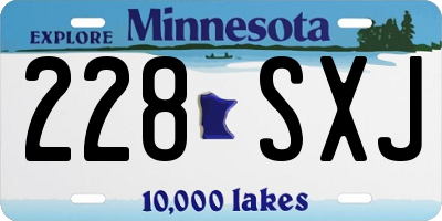 MN license plate 228SXJ