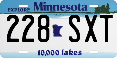 MN license plate 228SXT