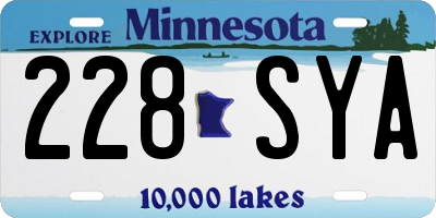 MN license plate 228SYA