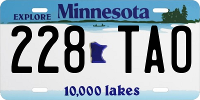 MN license plate 228TAO