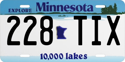 MN license plate 228TIX