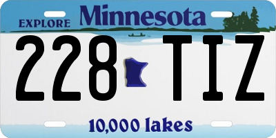 MN license plate 228TIZ