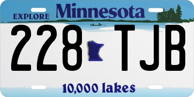 MN license plate 228TJB