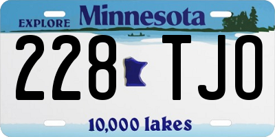 MN license plate 228TJO