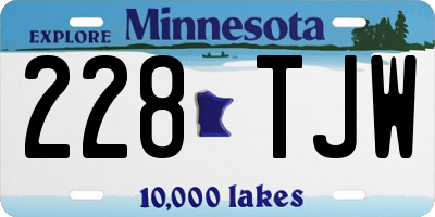 MN license plate 228TJW