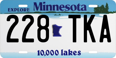 MN license plate 228TKA