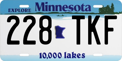 MN license plate 228TKF