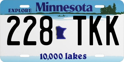 MN license plate 228TKK