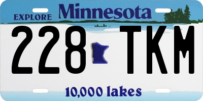 MN license plate 228TKM