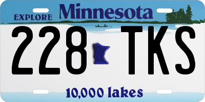 MN license plate 228TKS