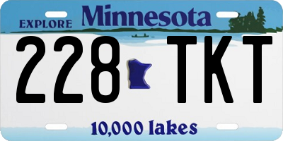 MN license plate 228TKT