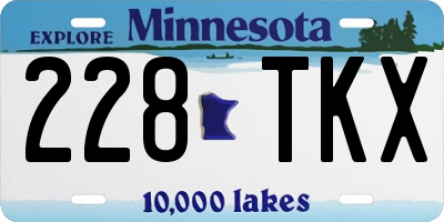 MN license plate 228TKX