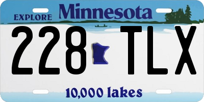 MN license plate 228TLX