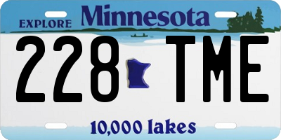 MN license plate 228TME