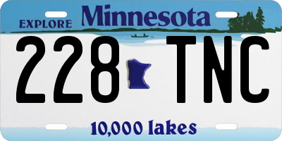 MN license plate 228TNC