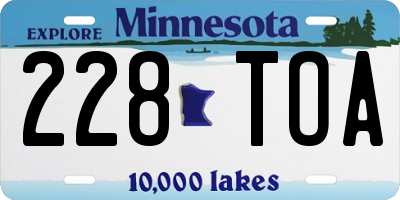 MN license plate 228TOA