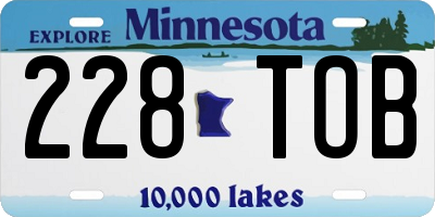 MN license plate 228TOB
