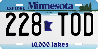 MN license plate 228TOD