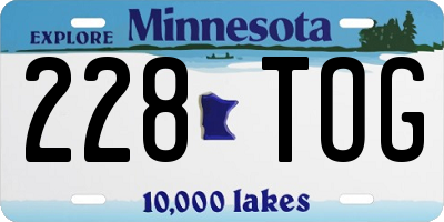 MN license plate 228TOG