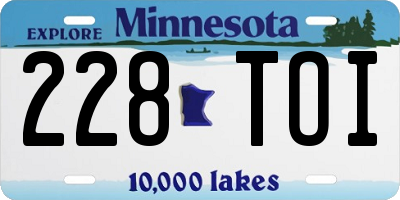 MN license plate 228TOI