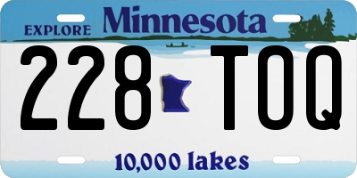 MN license plate 228TOQ