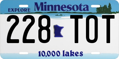MN license plate 228TOT