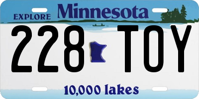 MN license plate 228TOY