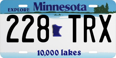 MN license plate 228TRX