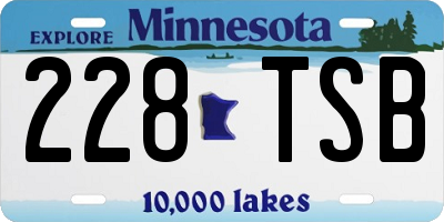 MN license plate 228TSB