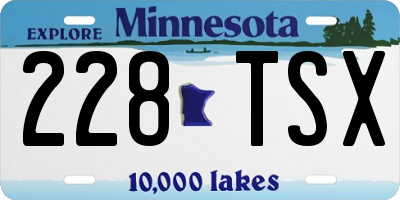 MN license plate 228TSX