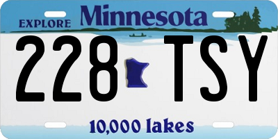 MN license plate 228TSY