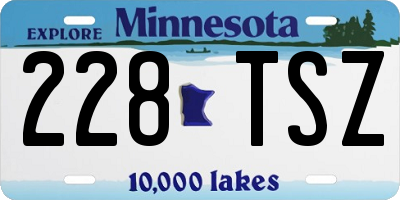 MN license plate 228TSZ
