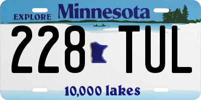 MN license plate 228TUL