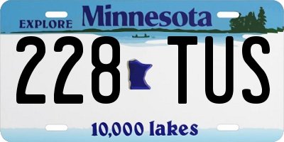 MN license plate 228TUS