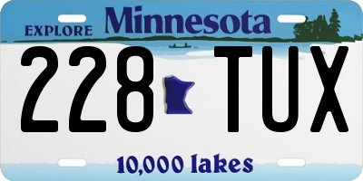 MN license plate 228TUX