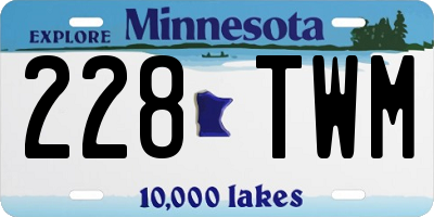 MN license plate 228TWM
