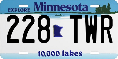 MN license plate 228TWR