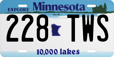 MN license plate 228TWS