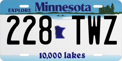 MN license plate 228TWZ