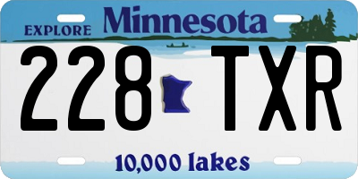 MN license plate 228TXR