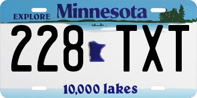 MN license plate 228TXT