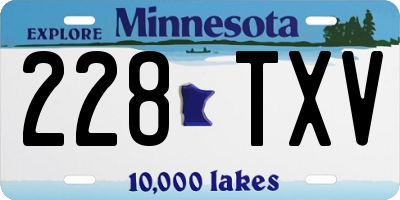 MN license plate 228TXV