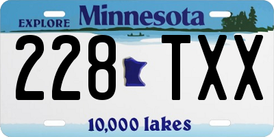 MN license plate 228TXX